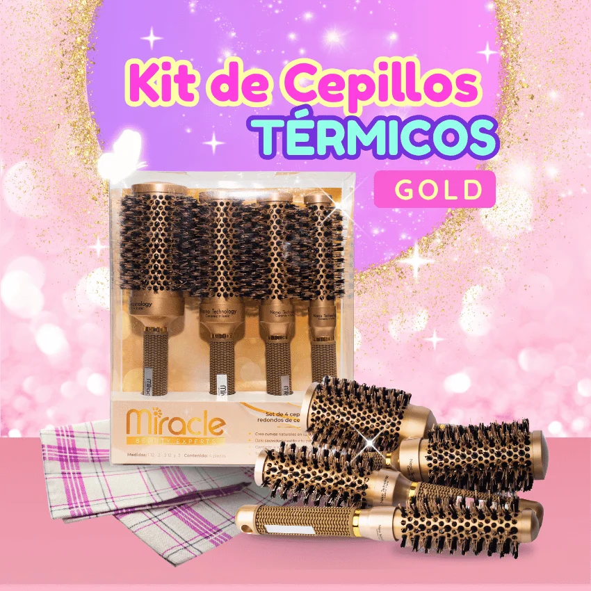 Combo Cepillo Térmico x4 Pink Premium
