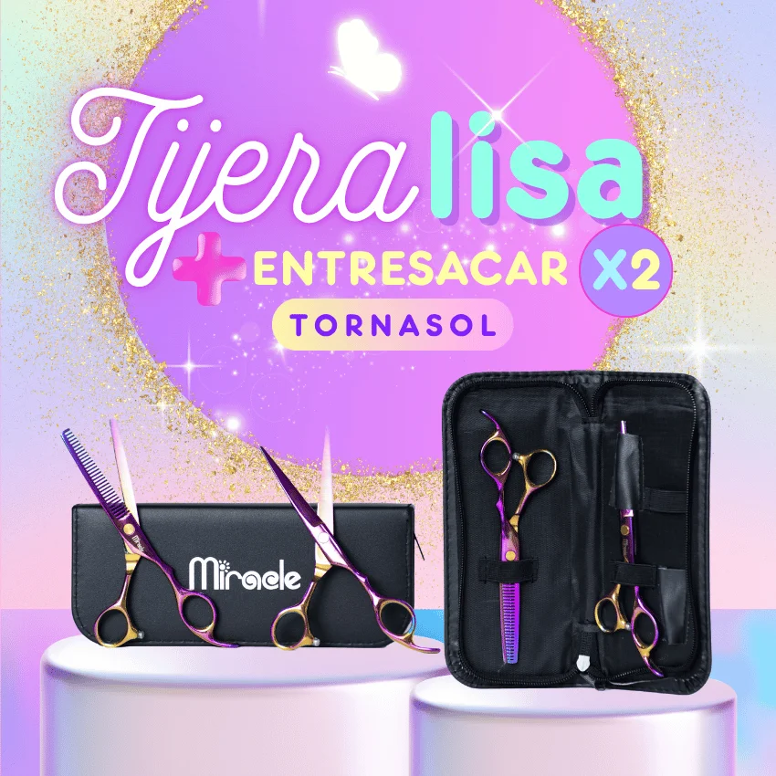 Combo Tijera Lisa + Entresacar x2