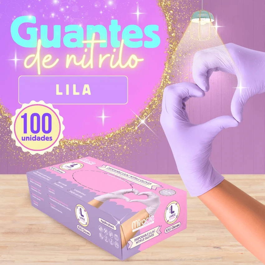 Guantes de Nitrilo Lila x 100 Und