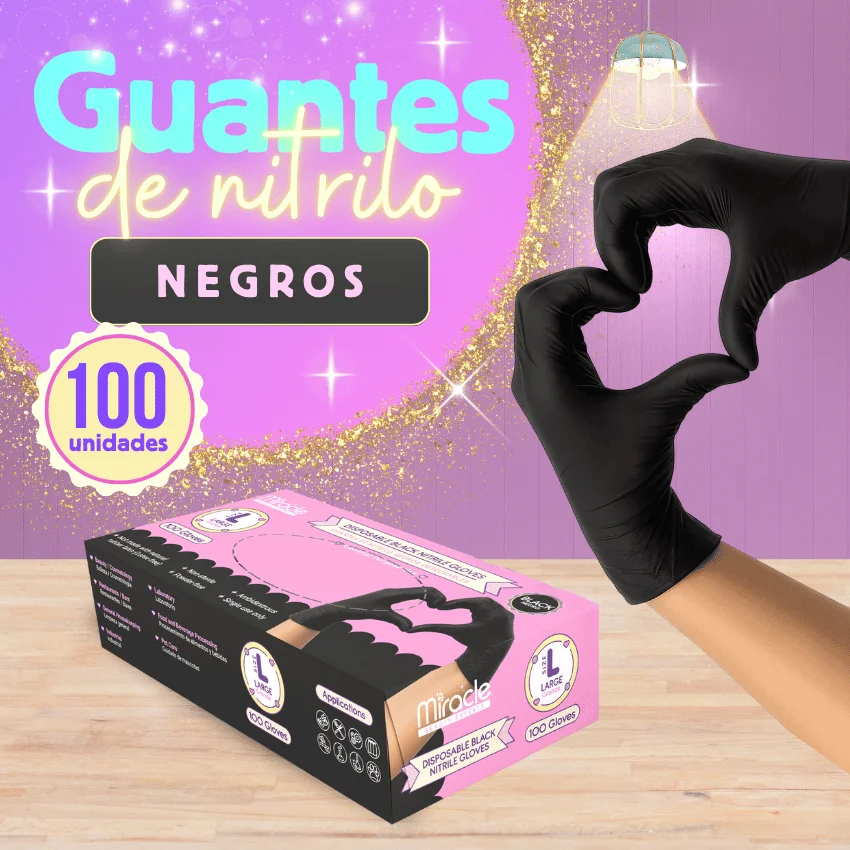 Guantes de Nitrilo Negro x 100 Und