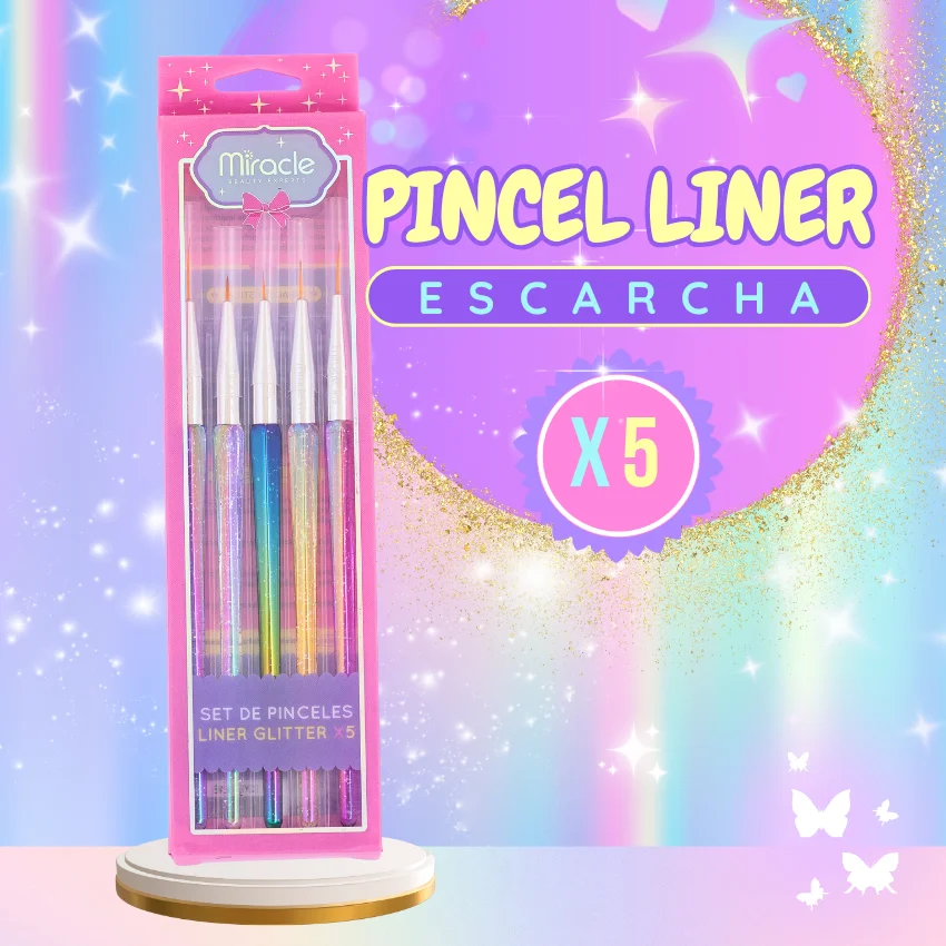 Pincel Liner Escarcha x 5