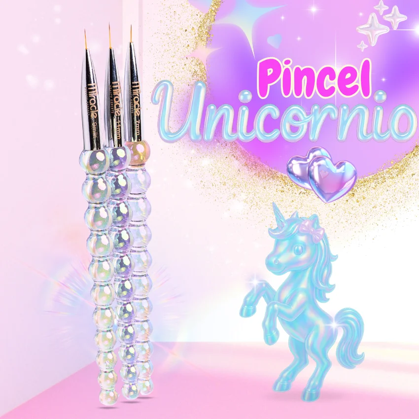 Pincel Liner Unicornio x3