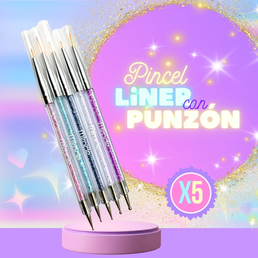 Pincel Liner x5 + Punzón