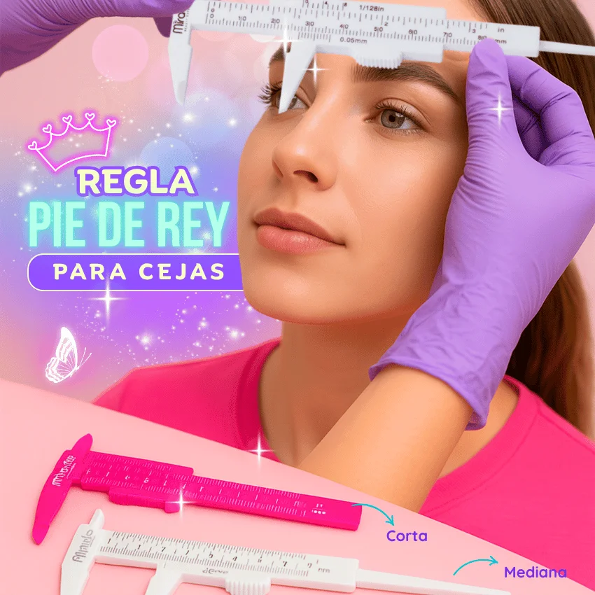 Regla pie de rey para cejas Corta