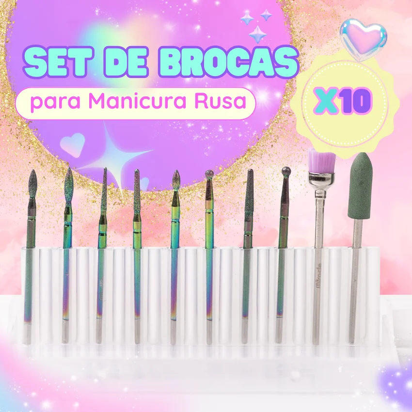 Set Broca Manicura Rusa x 10