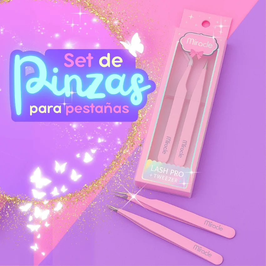 Set de pinzas para pestañas X2 Miracle