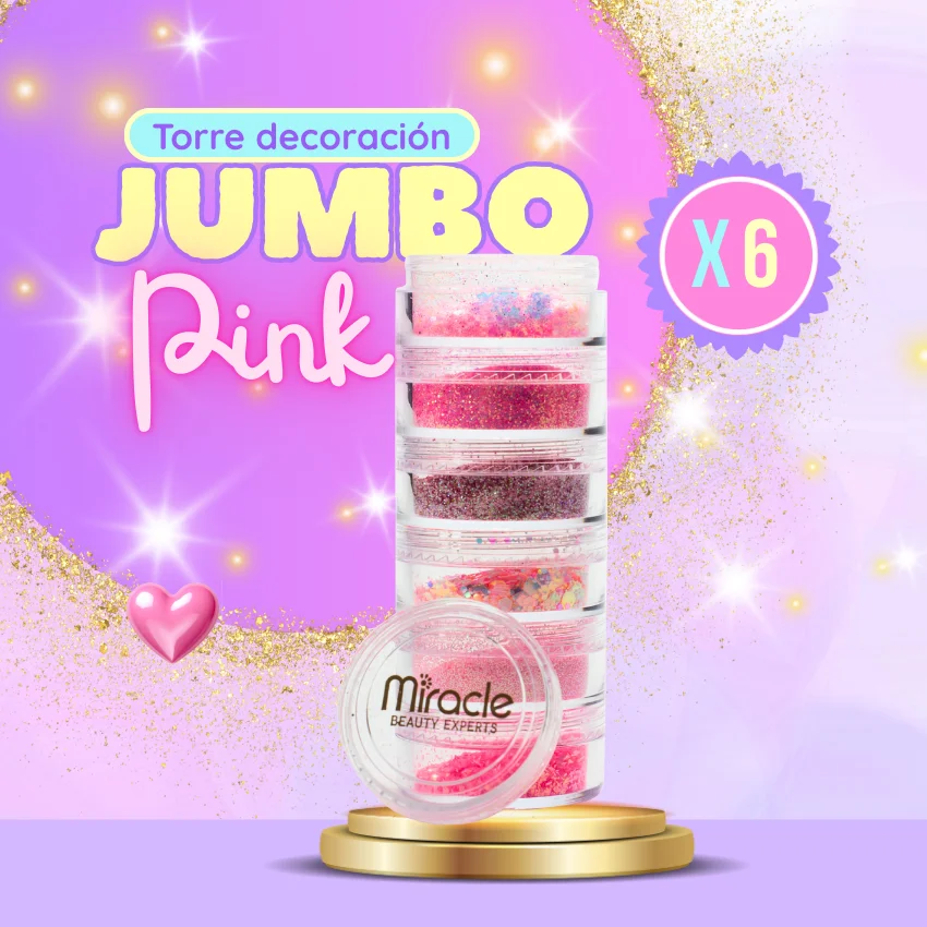 Torre Decoración Jumbo Pink x6
