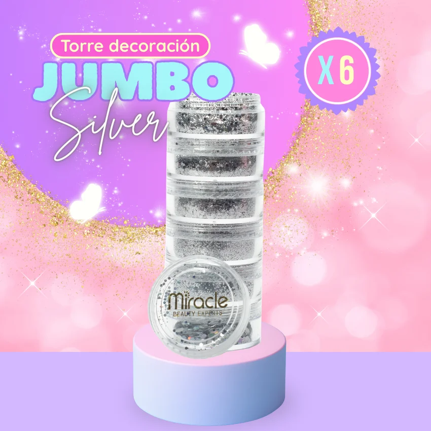 Torre Decoración Jumbo Silver x6