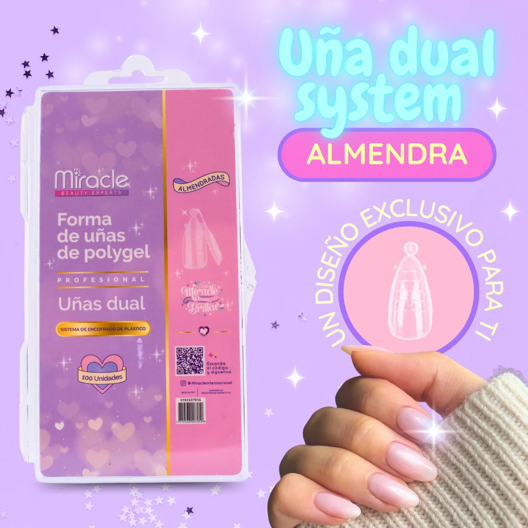 Uñas Dual System x 100 Almendradas